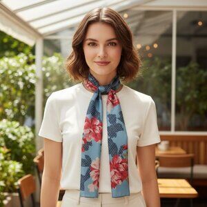 NWT Vince Camuto Women's 100% Silk Floral Large Rectangle Scarf